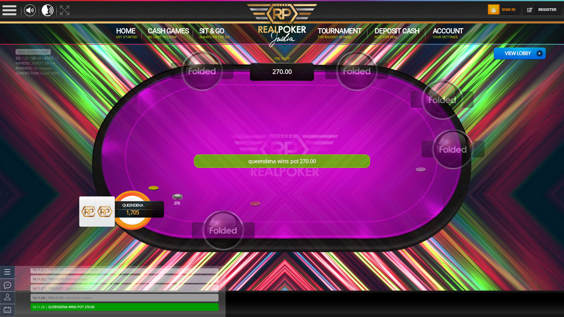 neha5363 playing online poker on the Bicholim Goa table