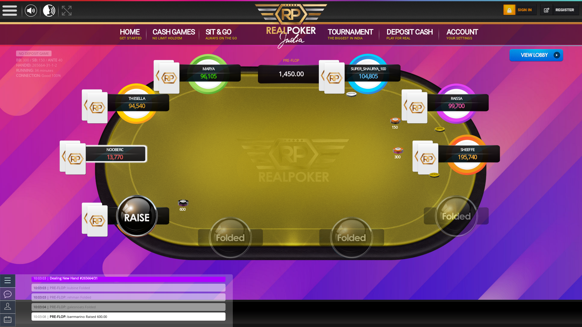 Real poker 10 player table in the 34th minute of the match